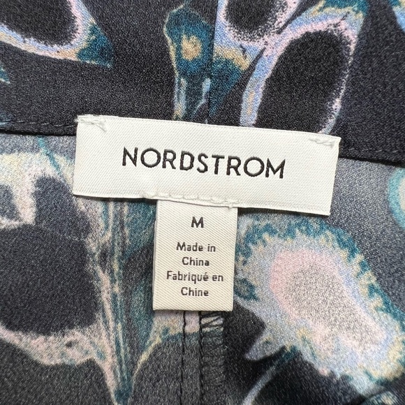 Nordstrom Abstract Floral‎ Print Cowl Neck Blouse - Picture 7 of 9
